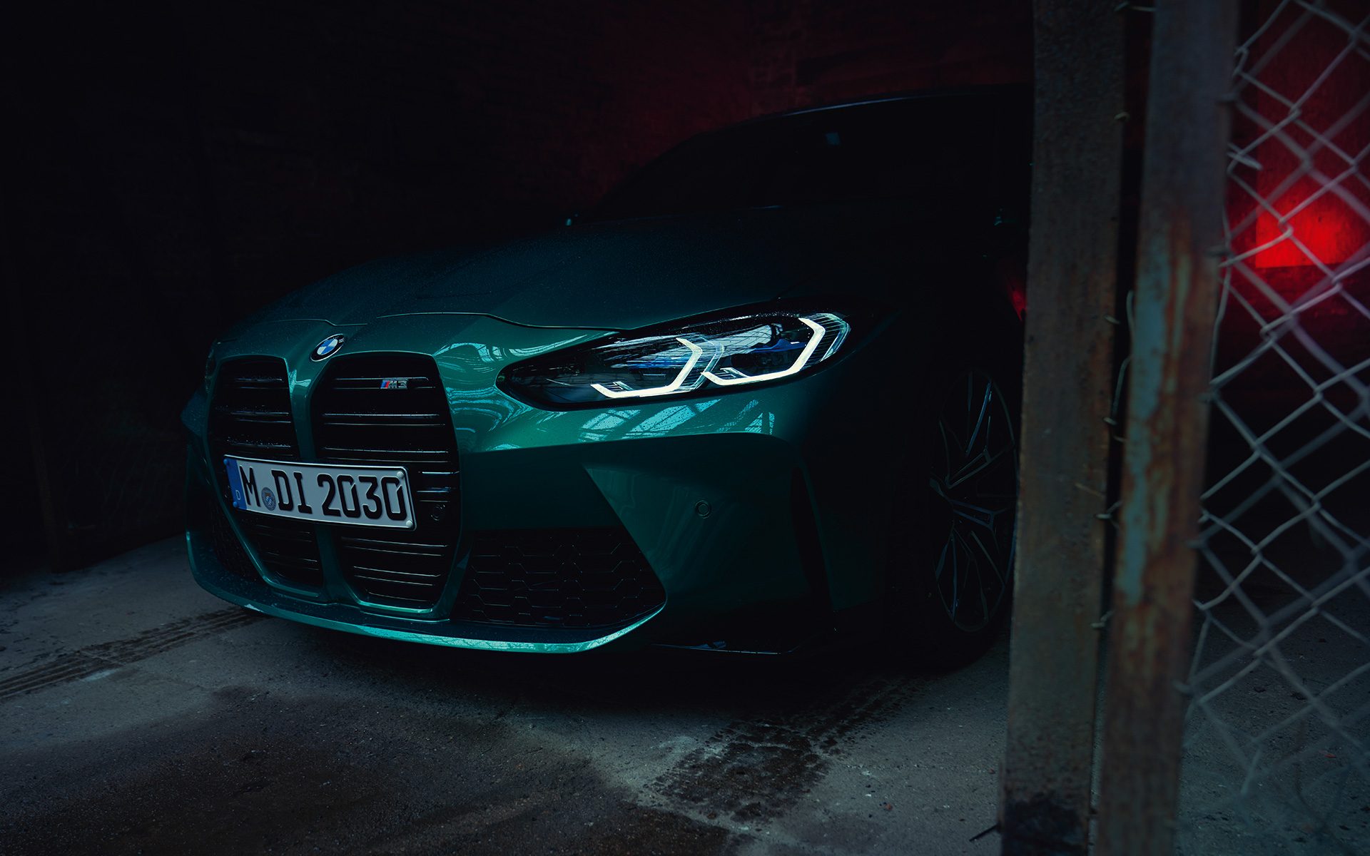 BMW M3 Sedan G80 2020 Isle of Man Green metallic lateral front